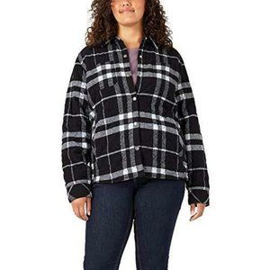 Dickies Women's Black & White Plaid Quilted Shacket